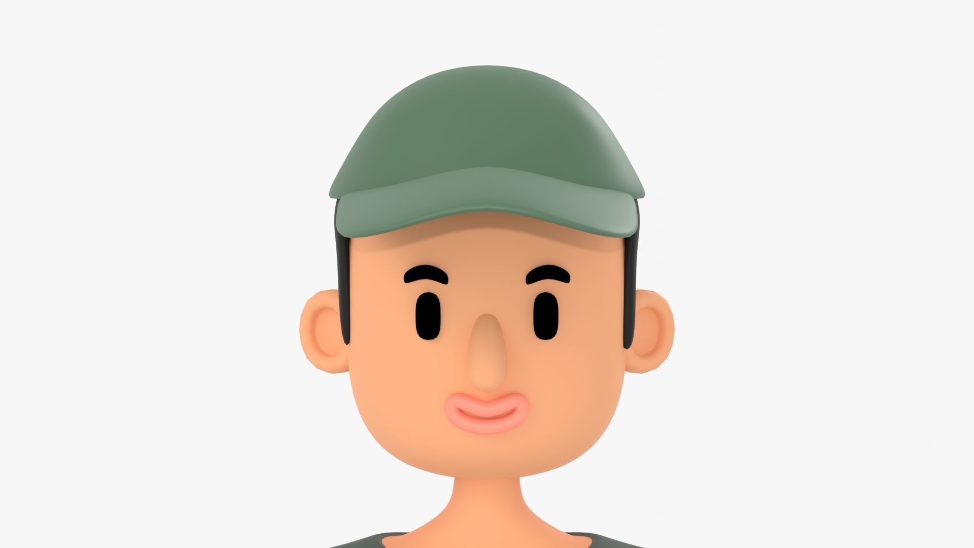 Man Cartoon Low-poly 3D model_1