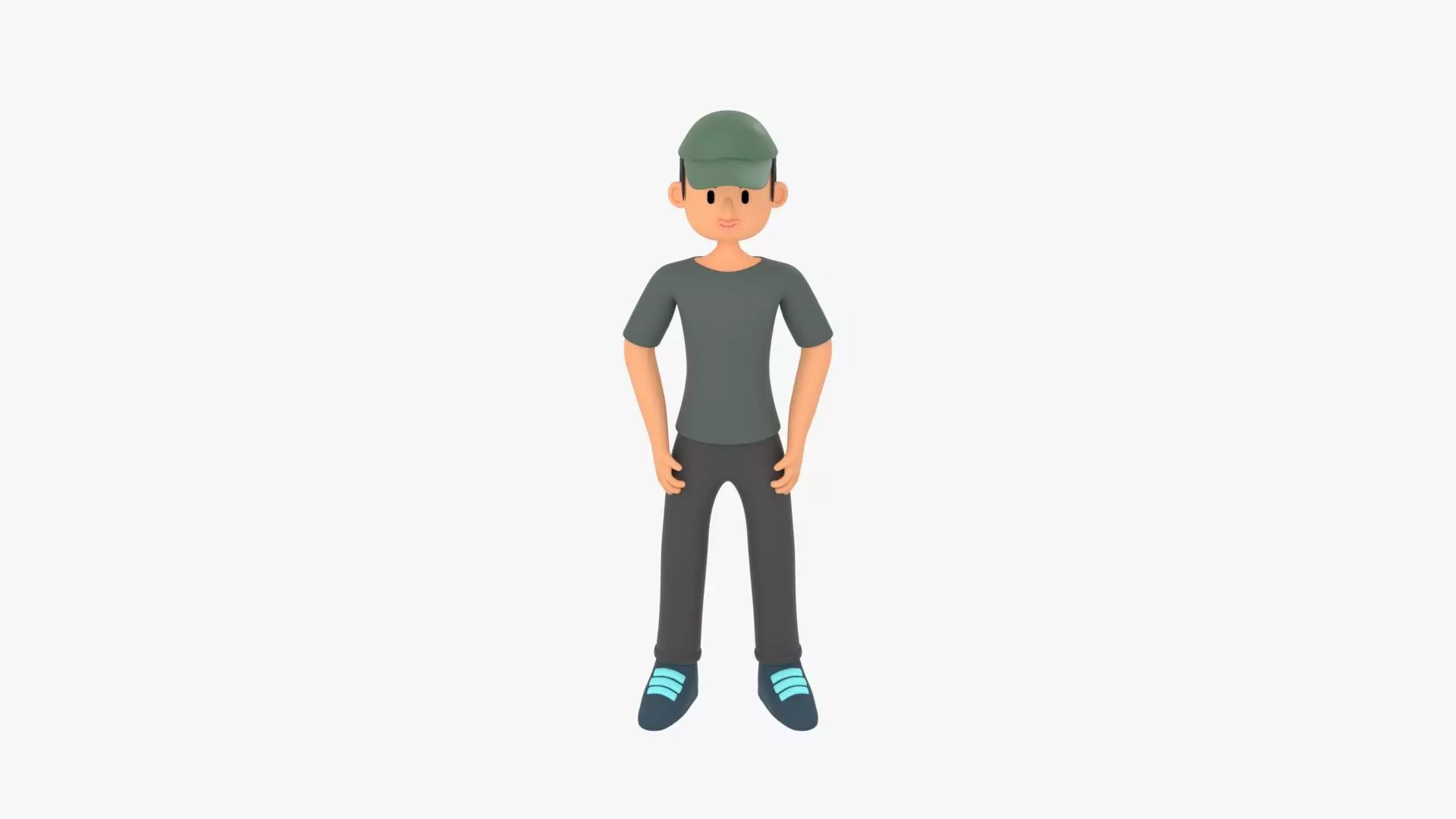 Man Cartoon Low-poly 3D model_0