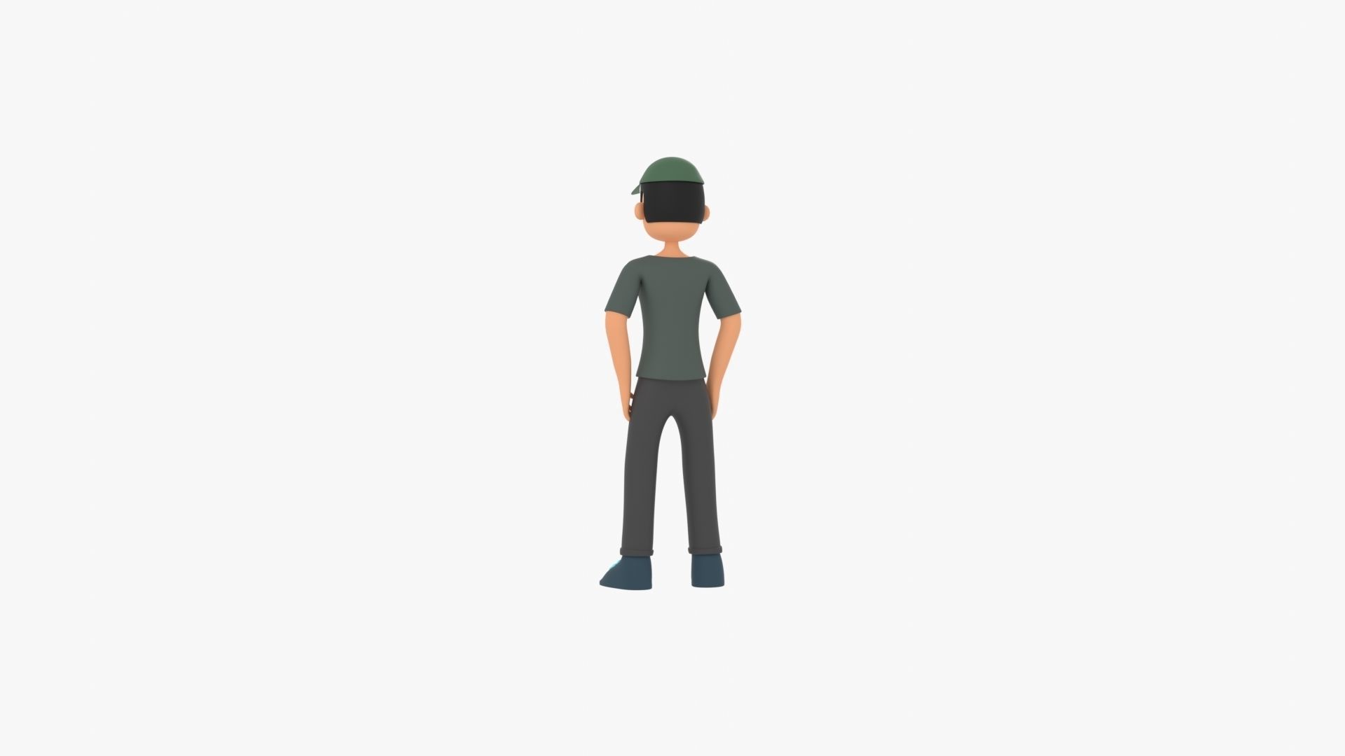 Man Cartoon Low-poly 3D model_15