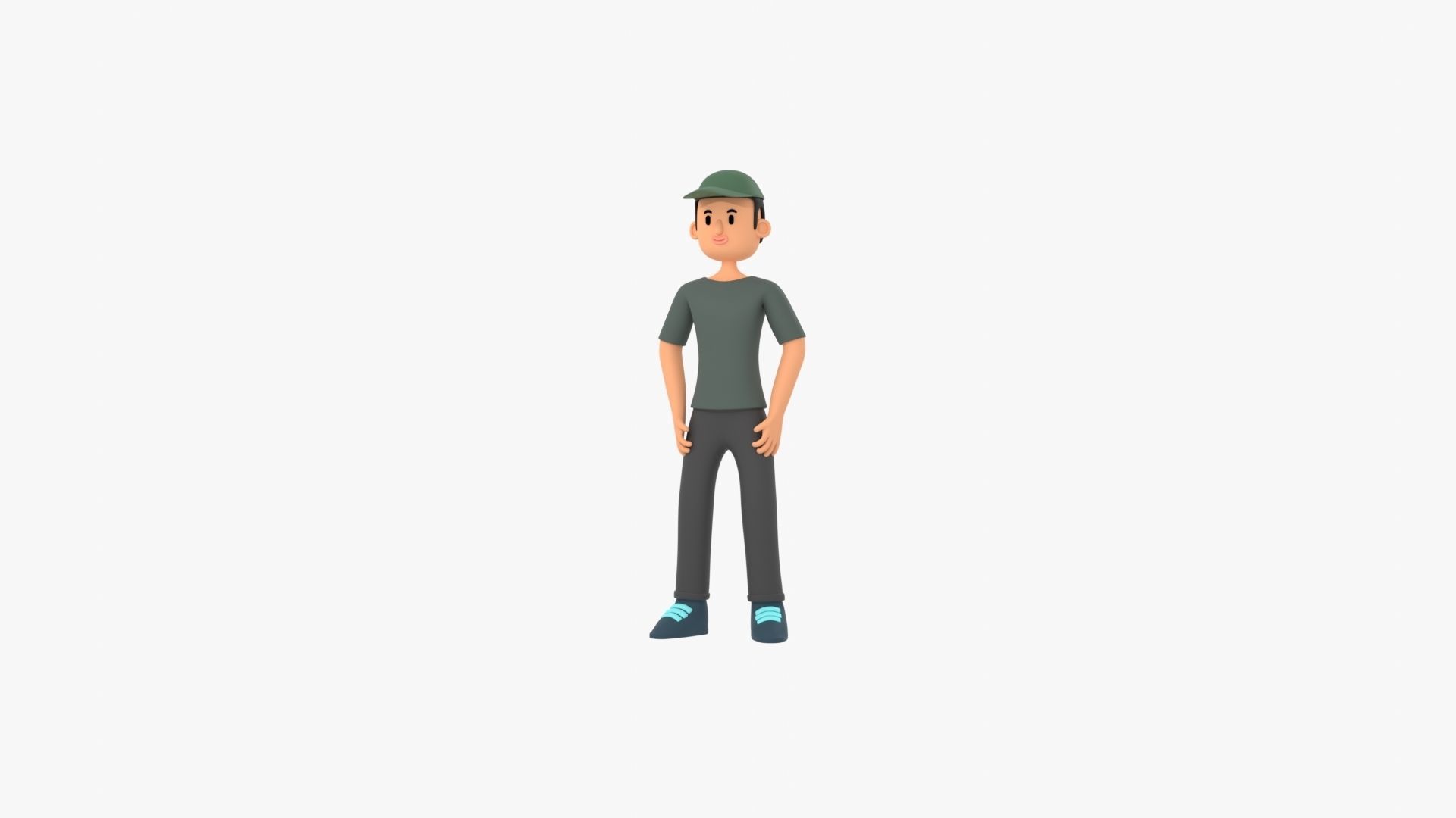 Man Cartoon Low-poly 3D model_23