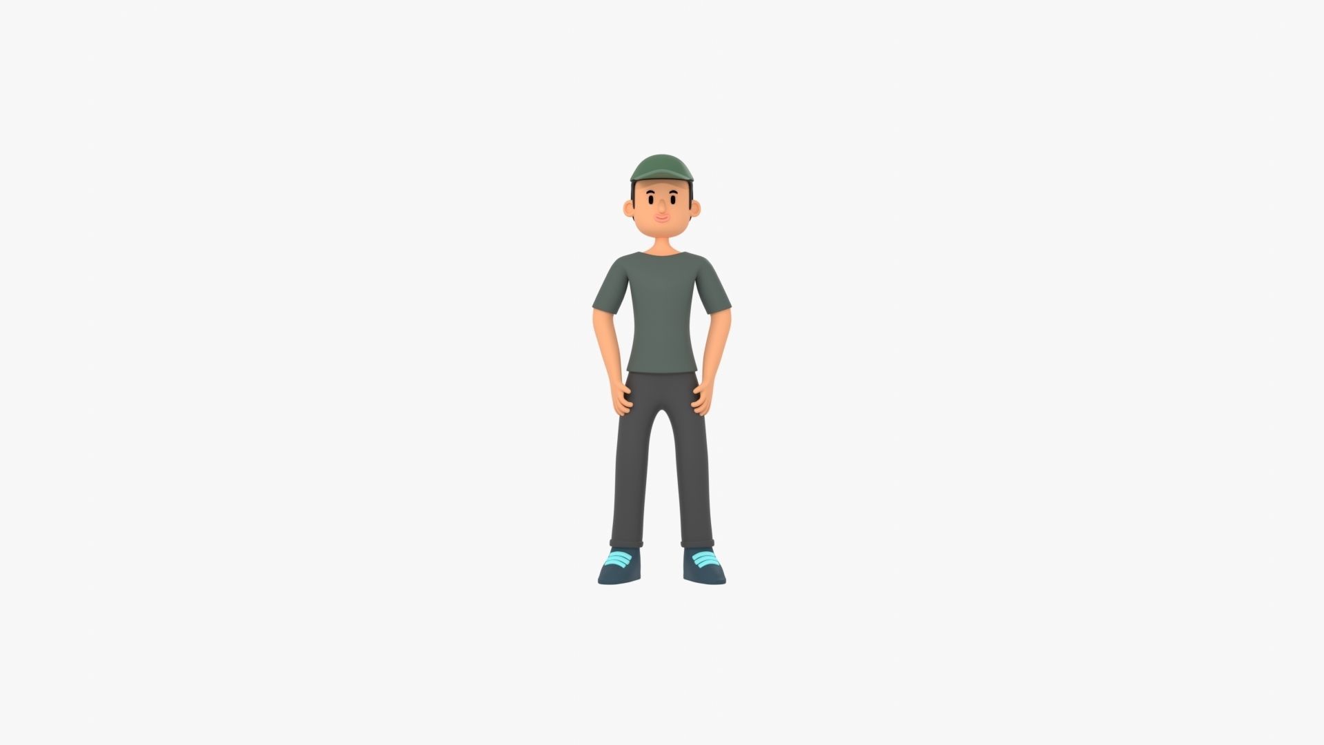 Man Cartoon Low-poly 3D model_24