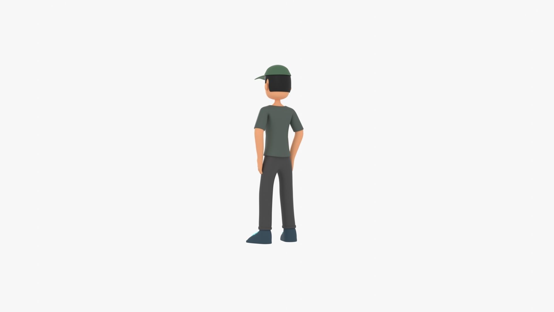 Man Cartoon Low-poly 3D model_16