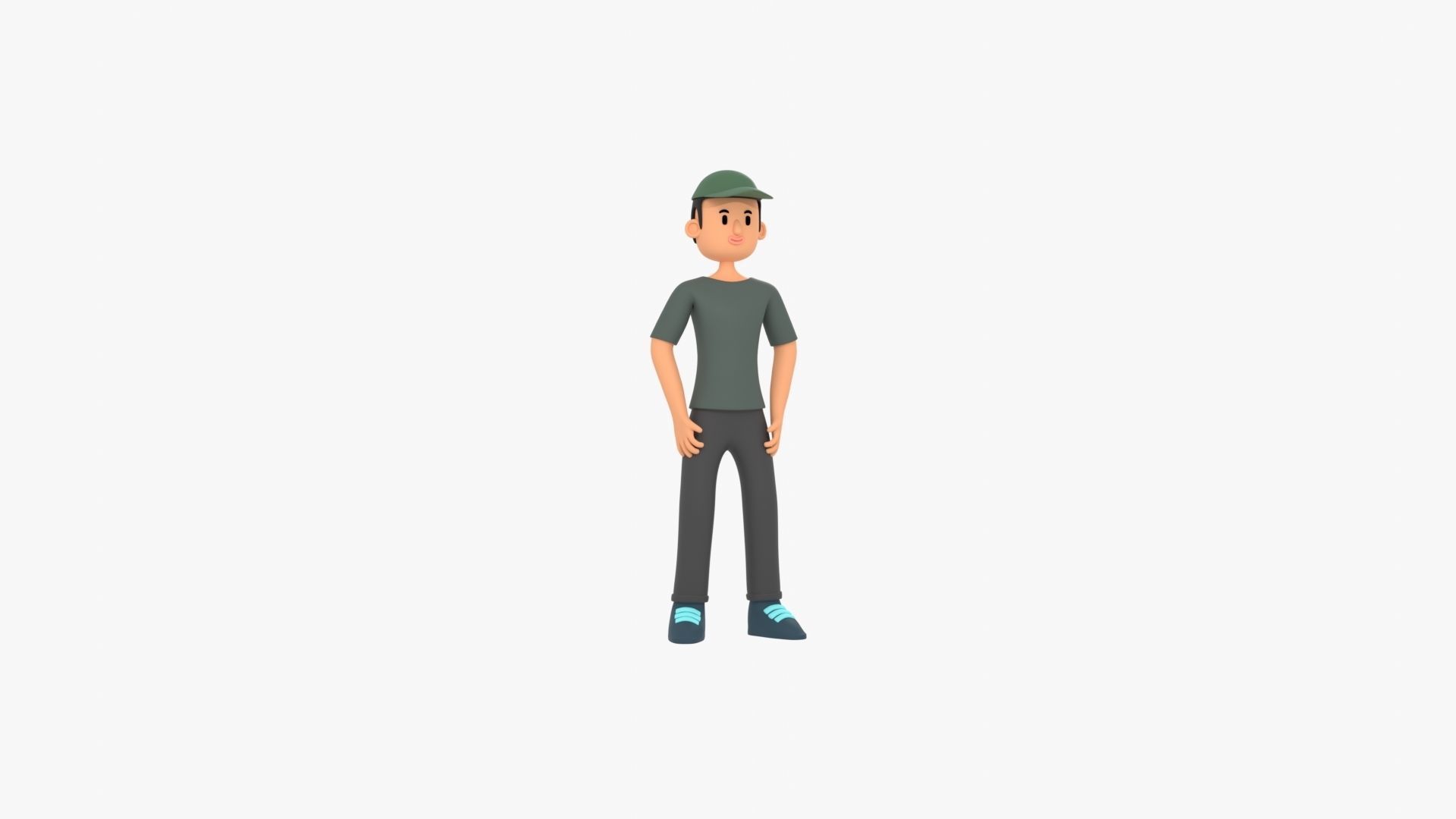 Man Cartoon Low-poly 3D model_5