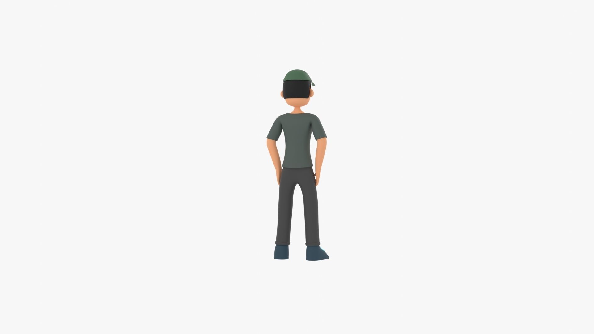 Man Cartoon Low-poly 3D model_13