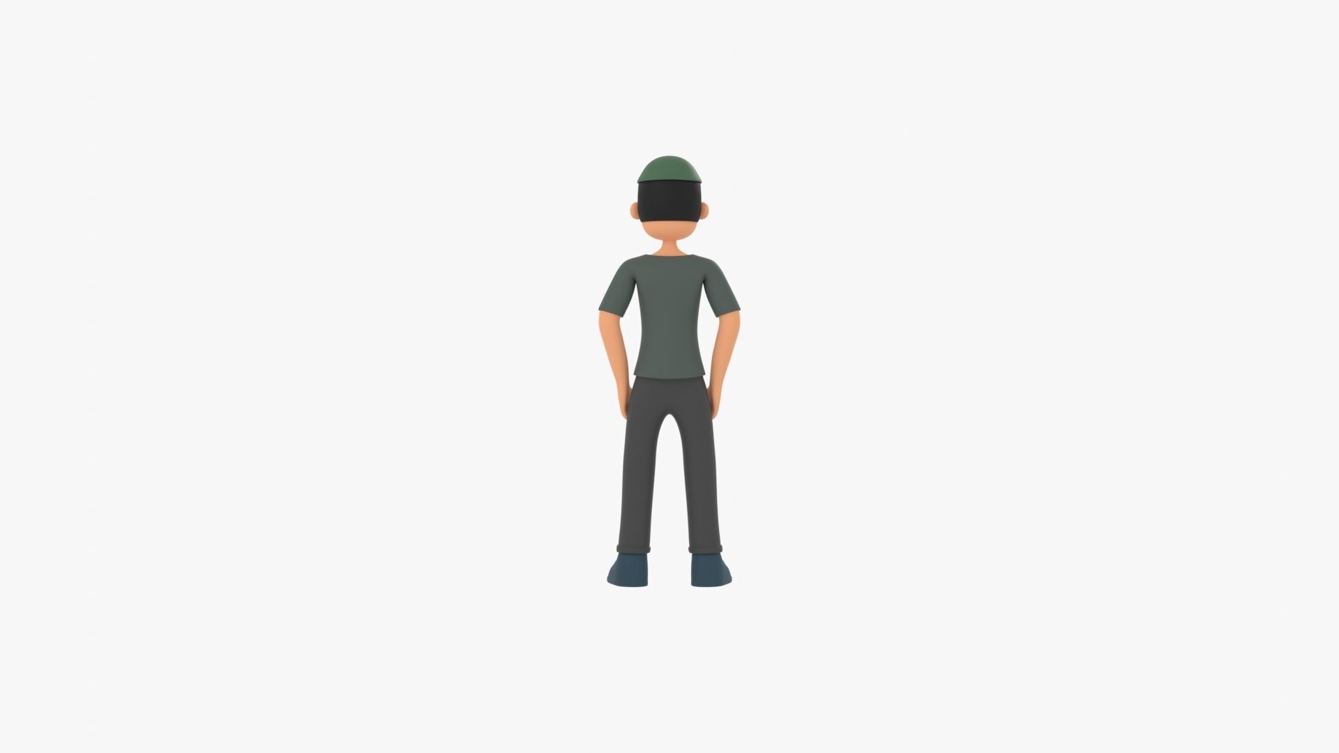 Man Cartoon Low-poly 3D model_14