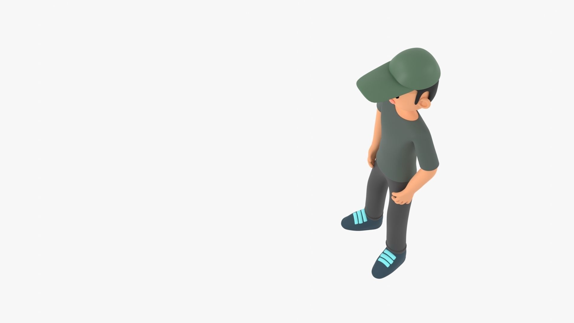 Man Cartoon Low-poly 3D model_4