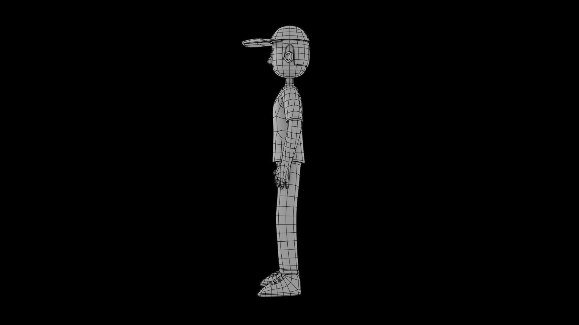 Man Cartoon Low-poly 3D model_27