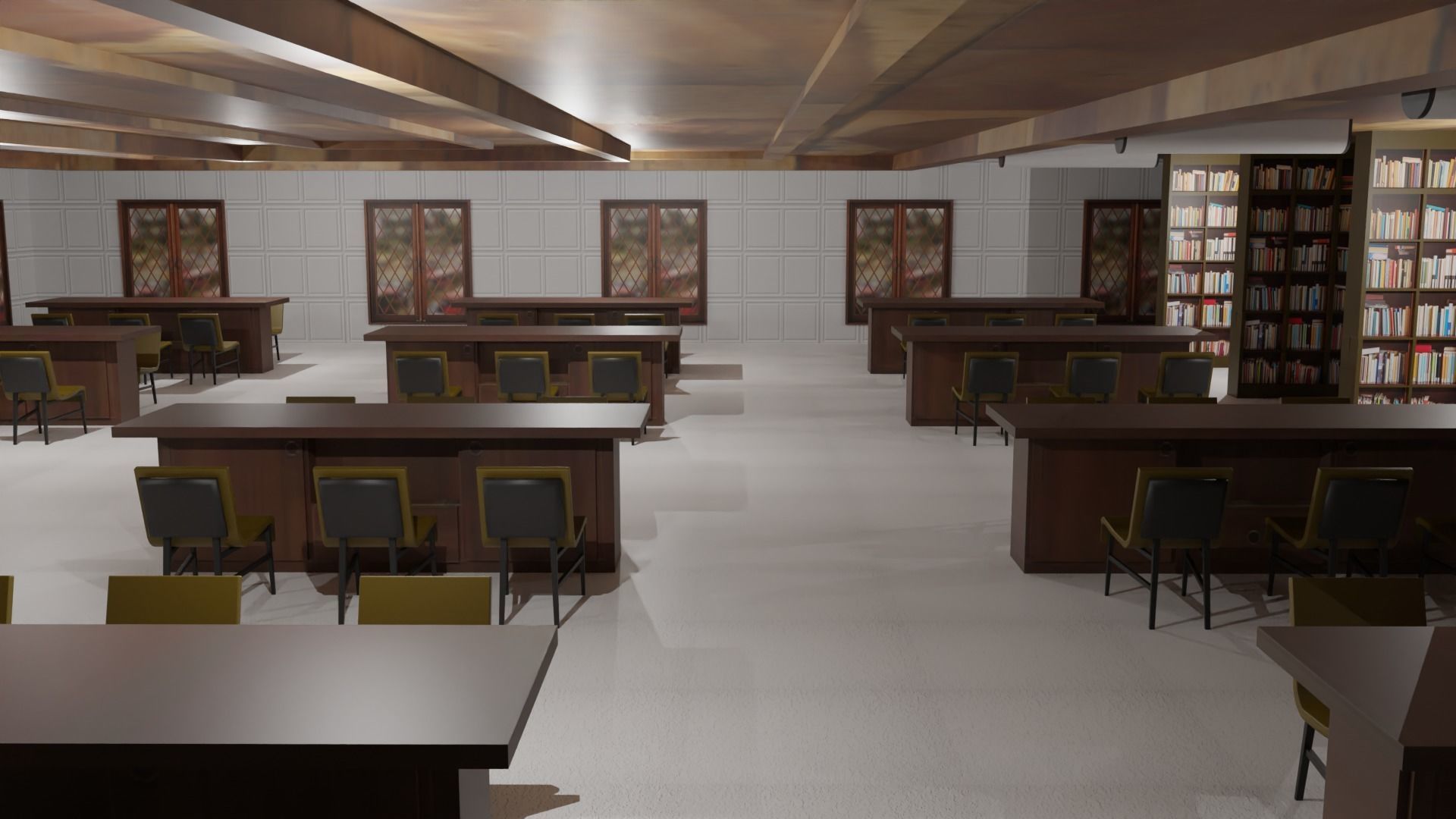 Library Interior  Low-poly 3D model_5