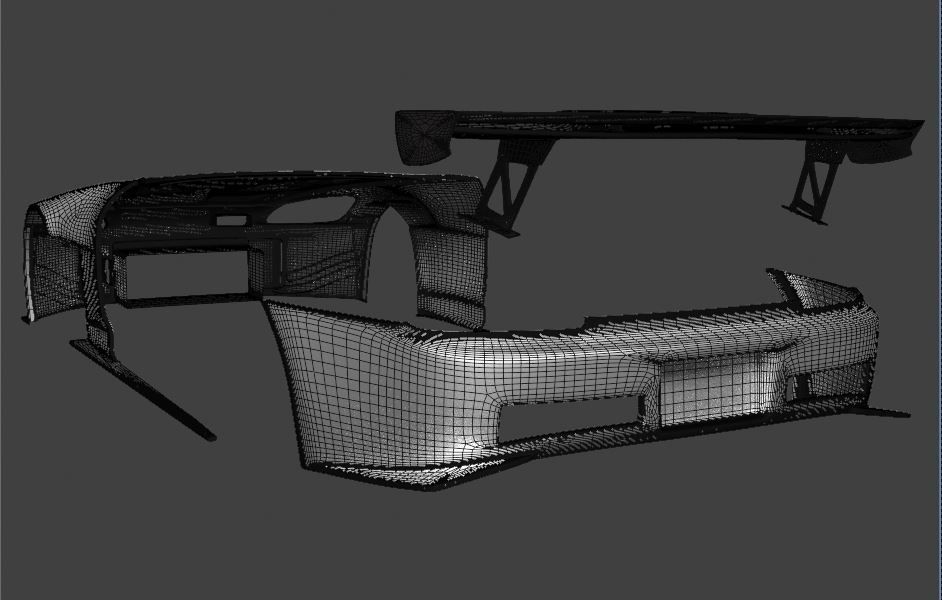 JS Racing Type S S2000 AP1 Low-poly 3D model_6