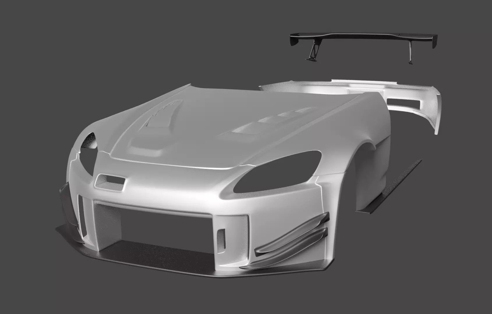 JS Racing Type S S2000 AP1 Low-poly 3D model_0