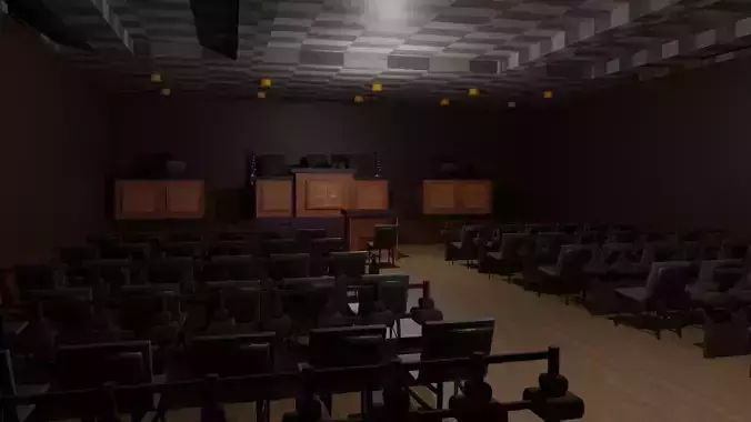 Court Room  Low-poly 3D model