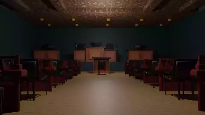 Court Room  Low-poly 3D model