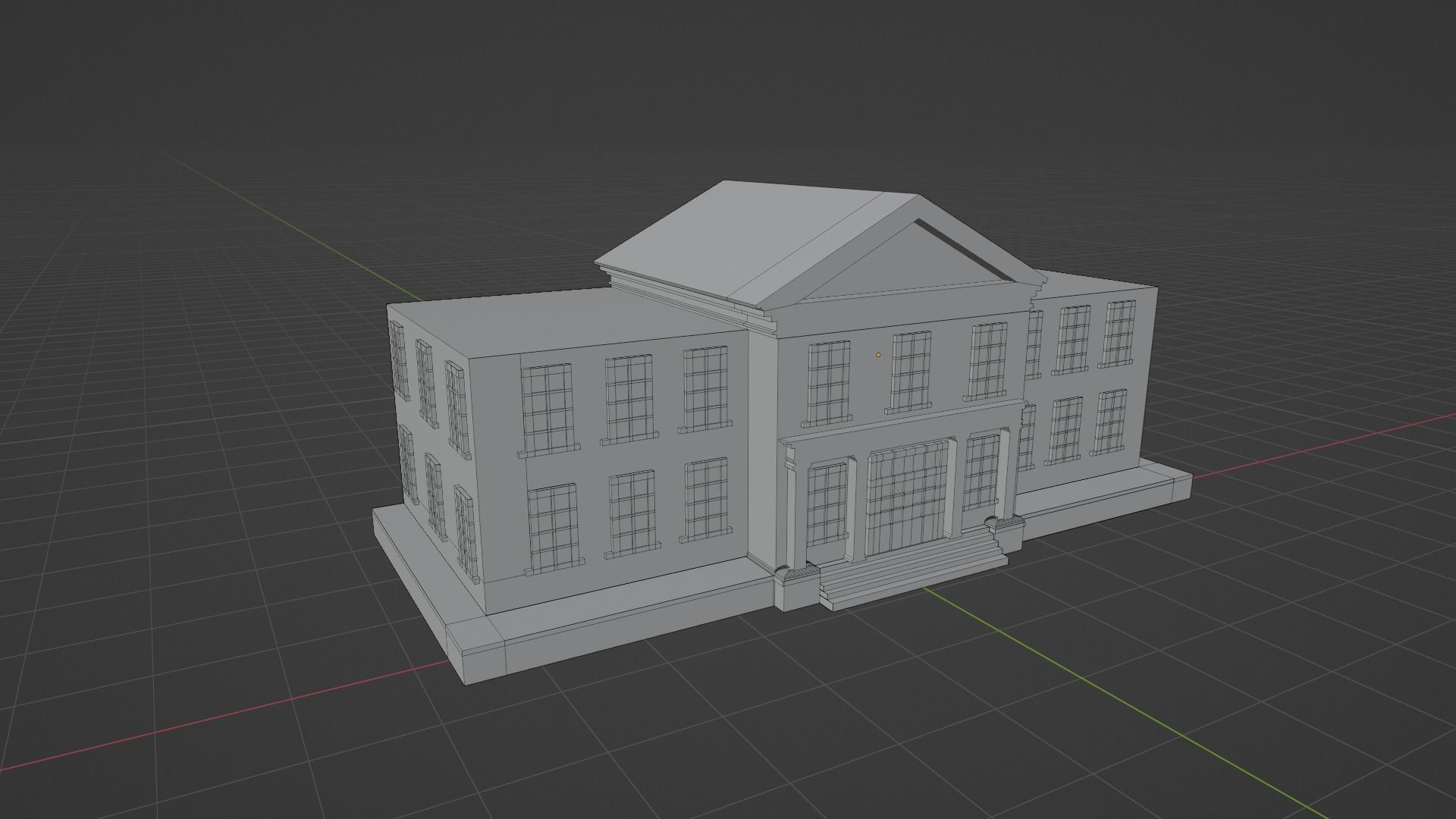 School Building Low-poly 3D model_6