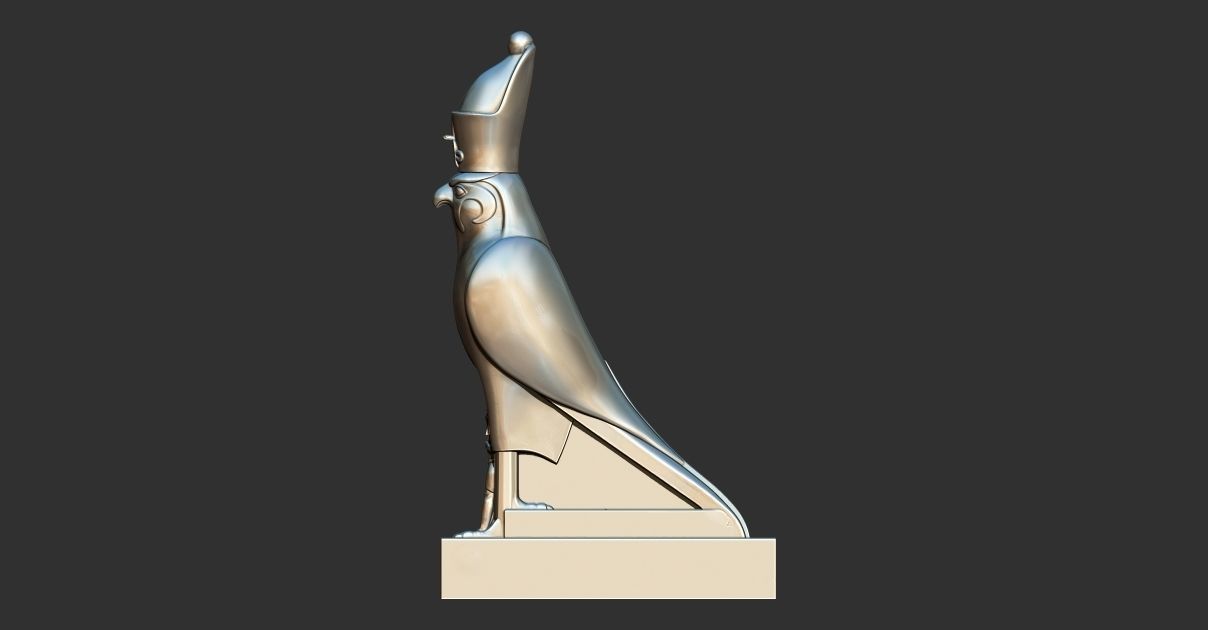 Falcon-God Horus Statue 3D printable model 3D print model_4