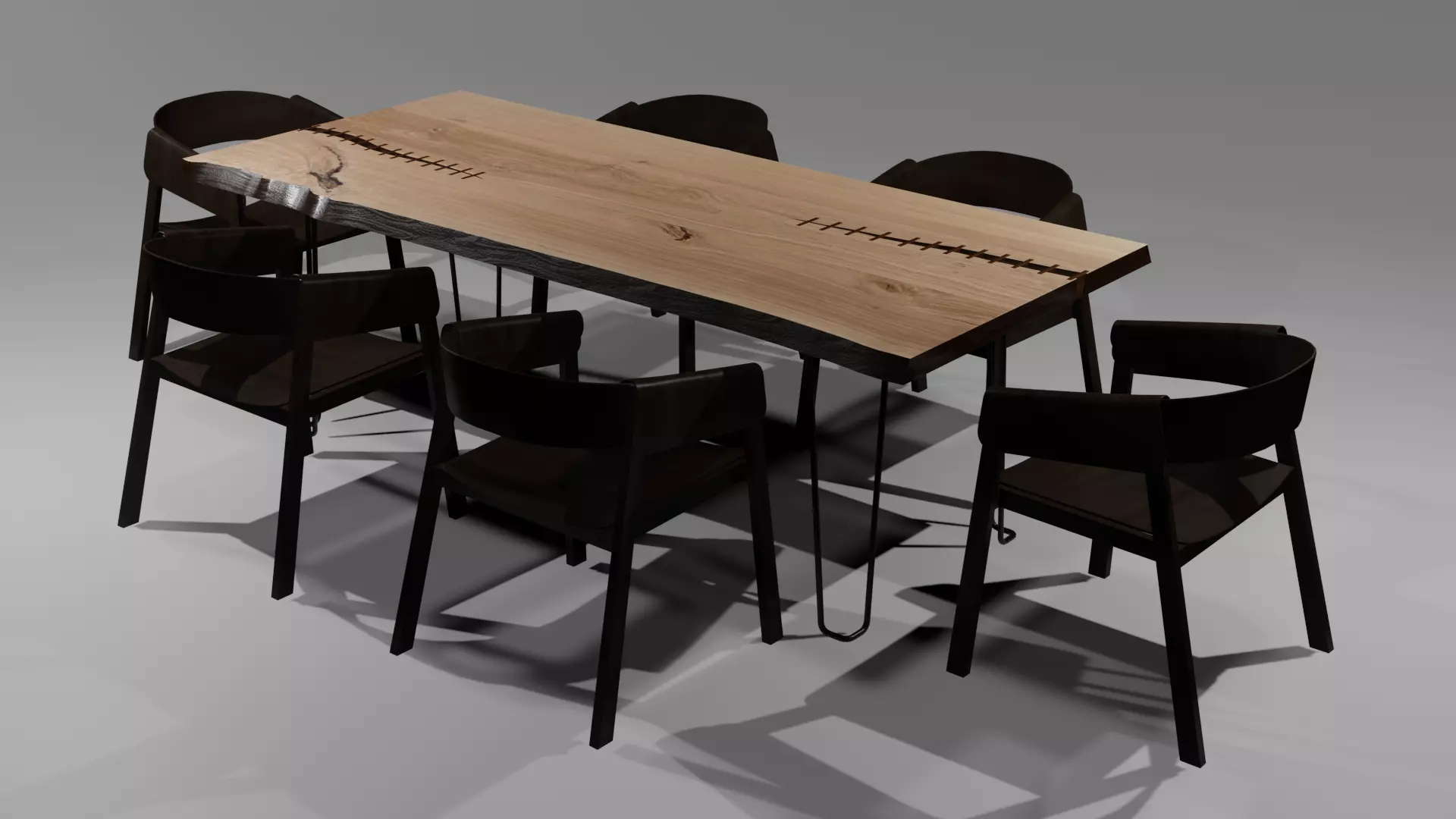 Live Edge Wood Table Free low-poly 3D model