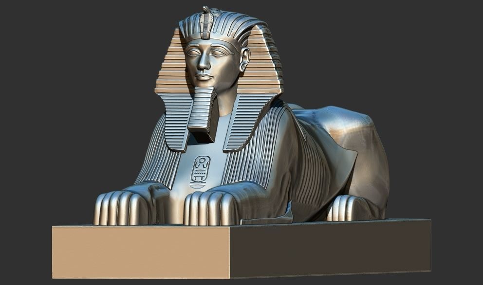 Egyptian Sphinx of Hatshepsut Statue 3d printable model 3D print model_1