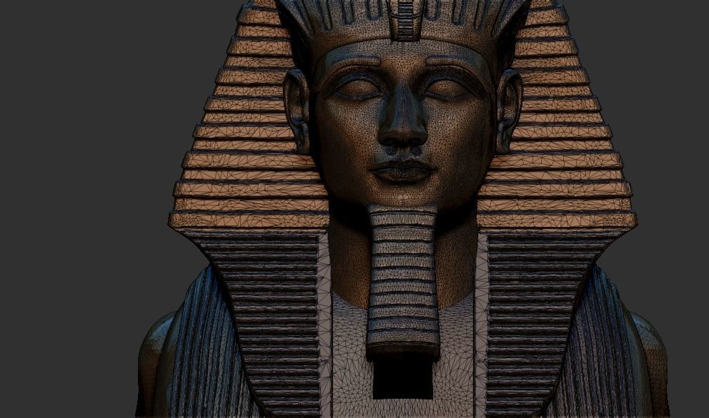 Egyptian Sphinx of Hatshepsut Statue 3d printable model 3D print model_9