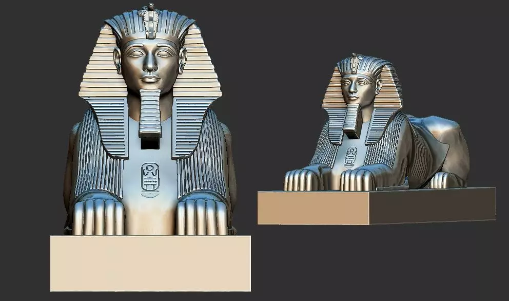 Egyptian Sphinx of Hatshepsut Statue 3d printable model 3D print model_0
