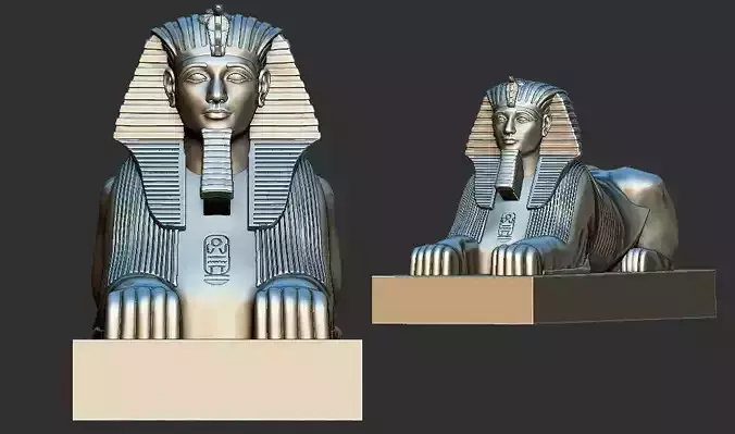 Egyptian Sphinx of Hatshepsut Statue 3d printable model 3D print model