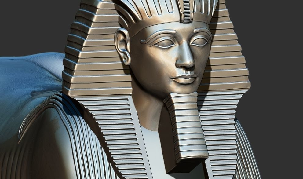 Egyptian Sphinx of Hatshepsut Statue 3d printable model 3D print model_3