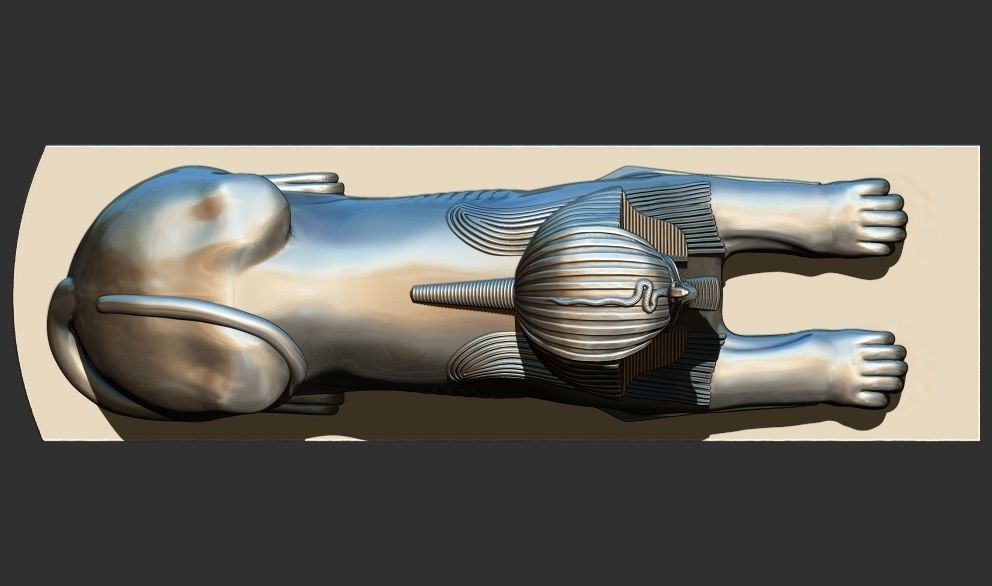 Egyptian Sphinx of Hatshepsut Statue 3d printable model 3D print model_4