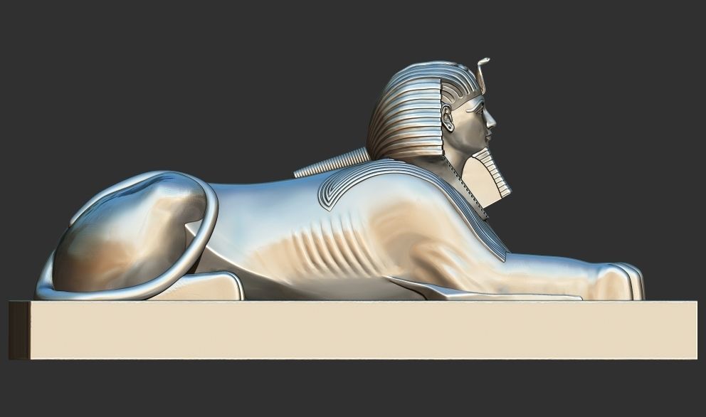 Egyptian Sphinx of Hatshepsut Statue 3d printable model 3D print model_7