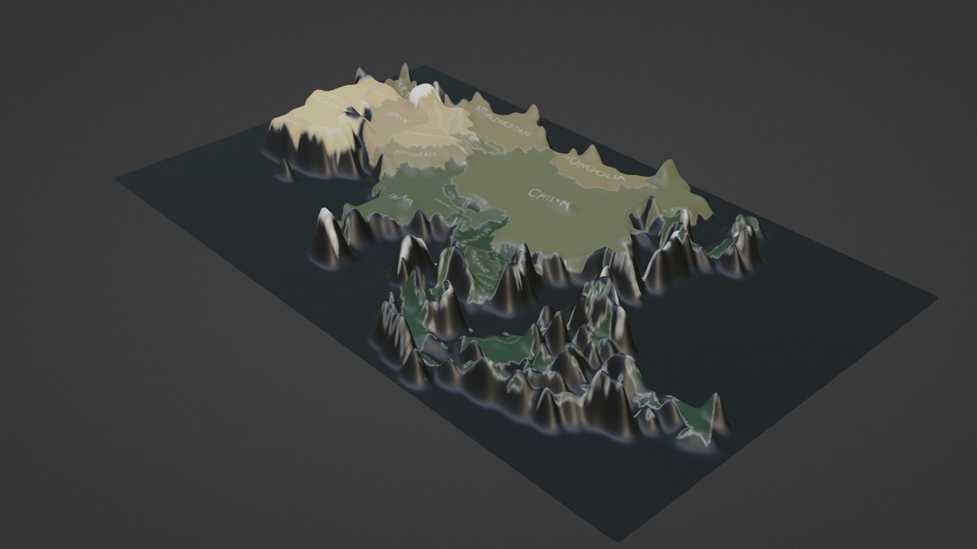 3D model Asia Map Topography VR / AR / low-poly | CGTrader