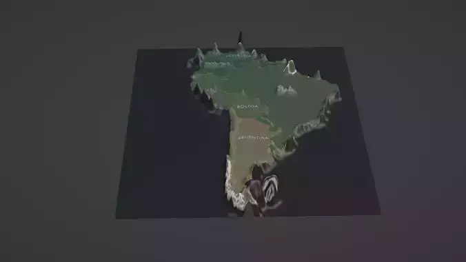 South America Map Topography 