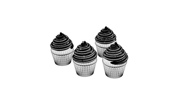 Delicious Cupcakes 3D model_2
