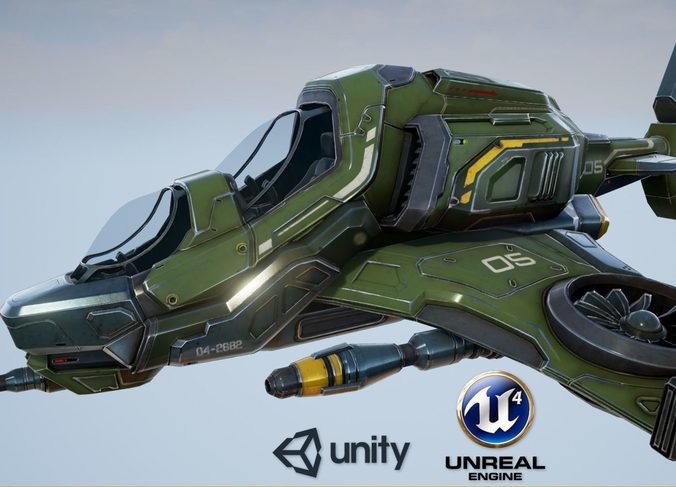 Scout Spaceship - game model Low-poly 3D model