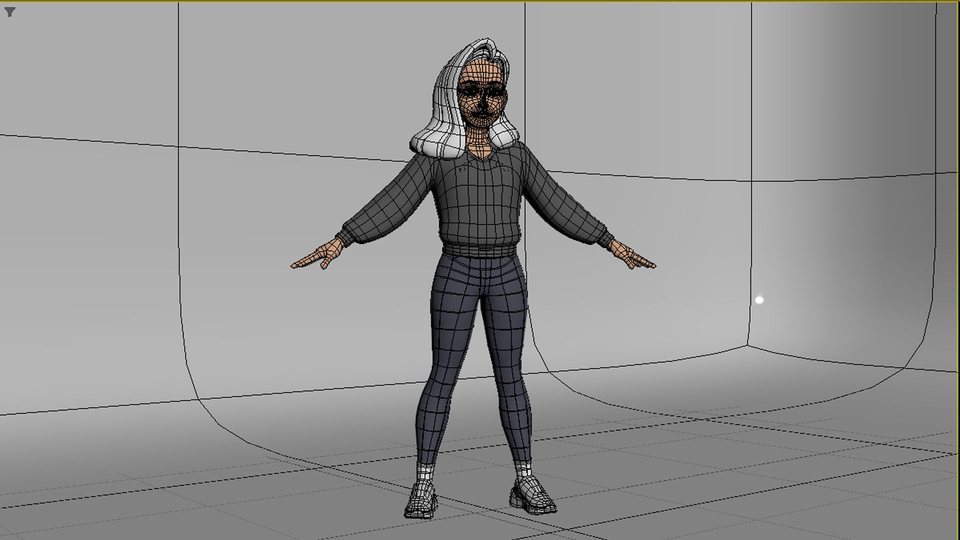 3D Girl Low-poly 3D model_5