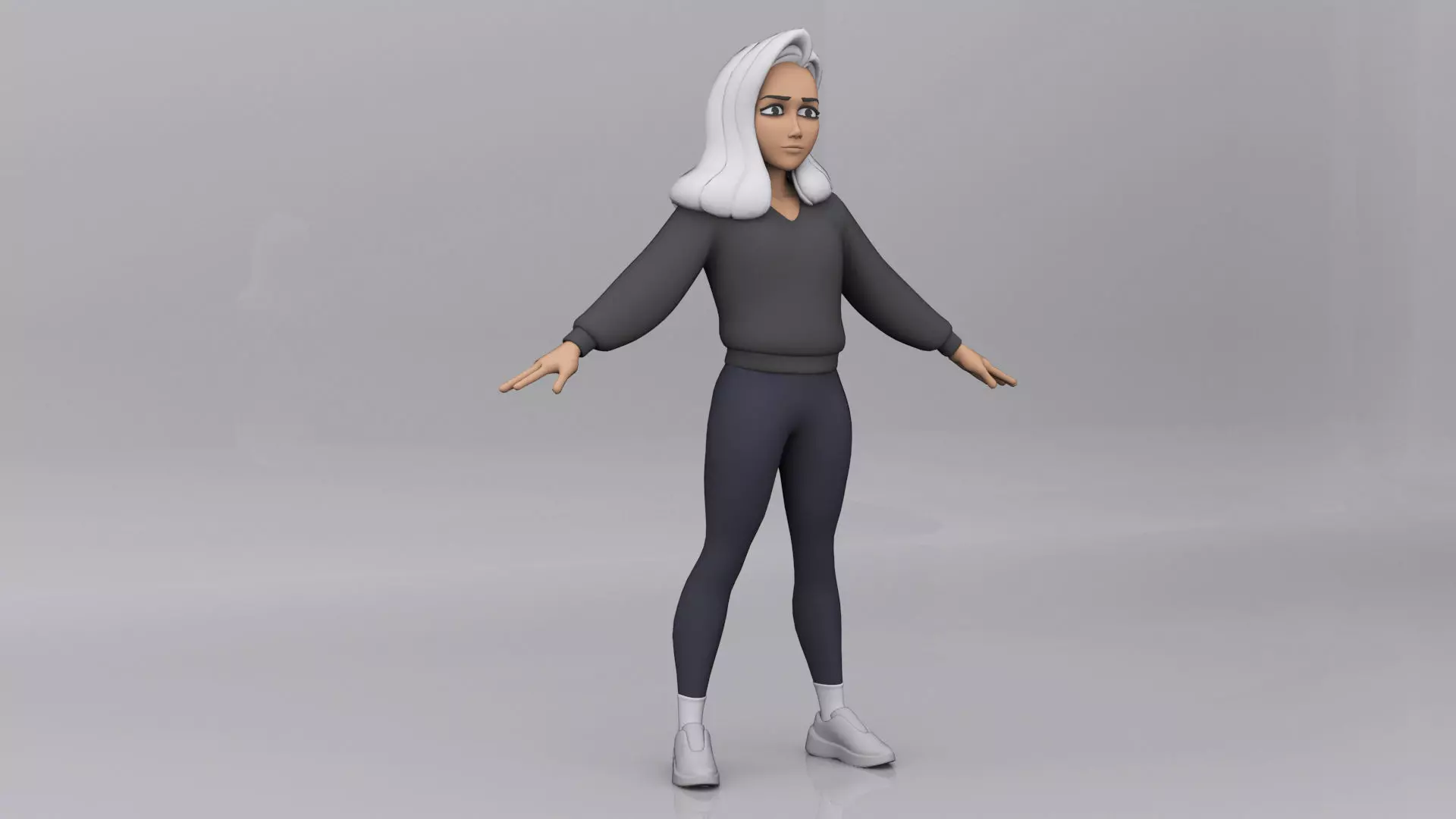 3D Girl Low-poly 3D model_0