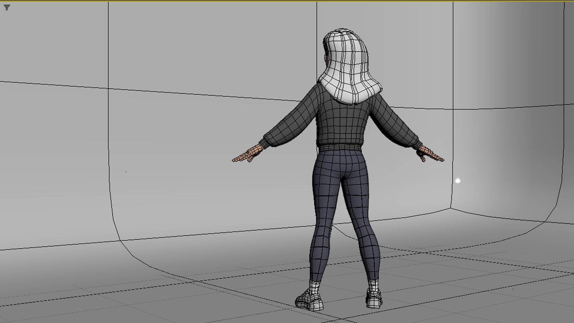 3D Girl Low-poly 3D model_6