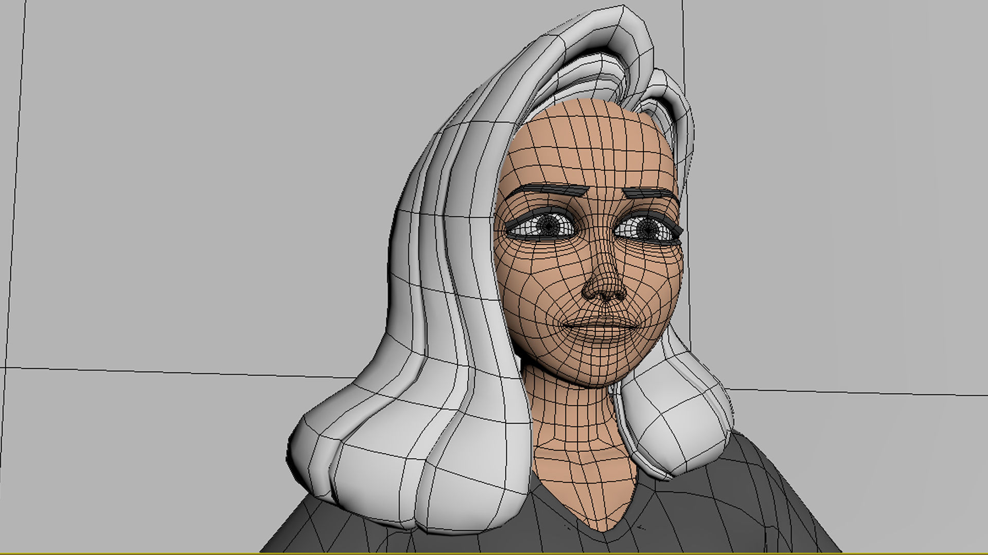 3D Girl Low-poly 3D model_7