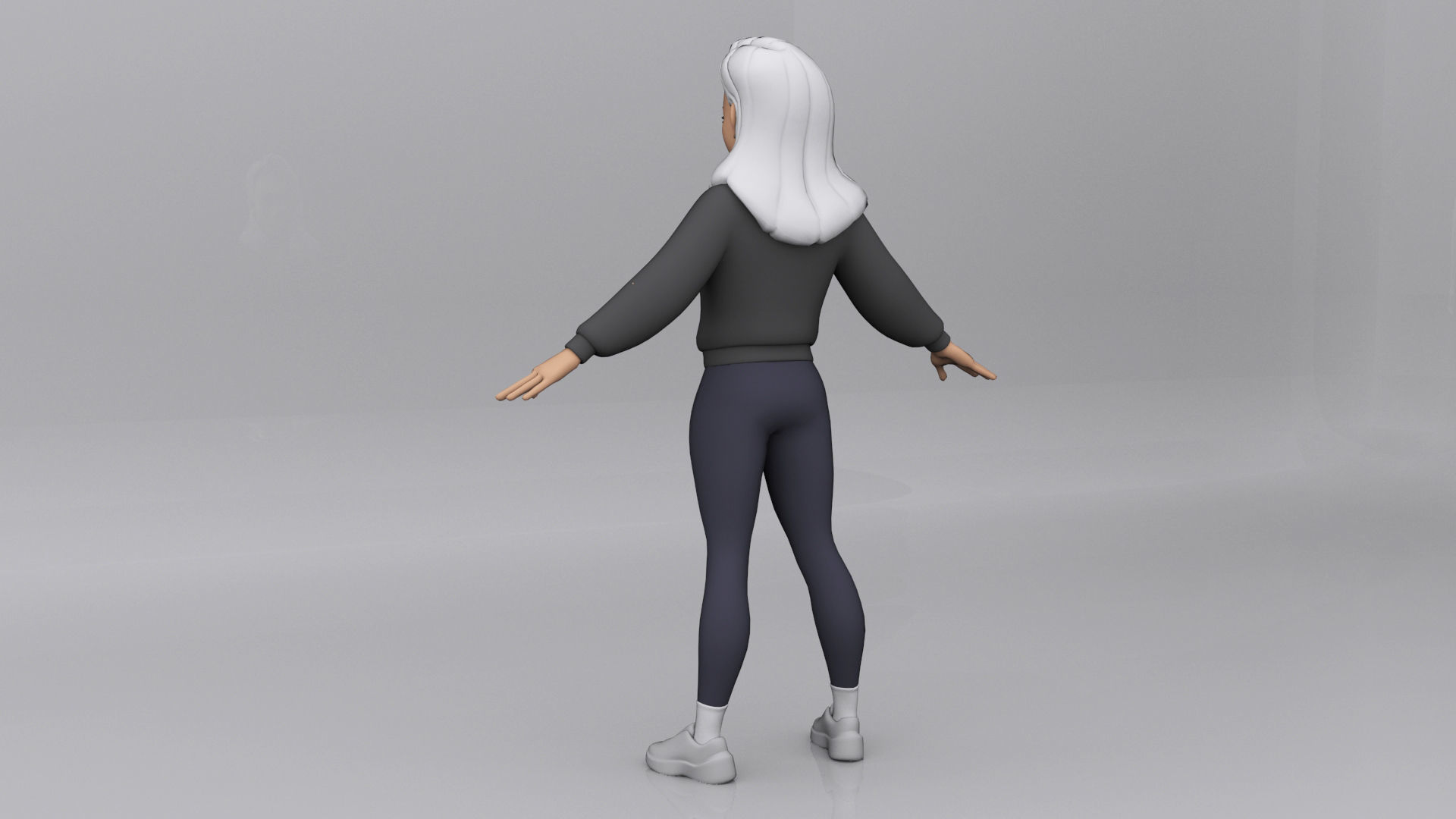 3D Girl Low-poly 3D model_1