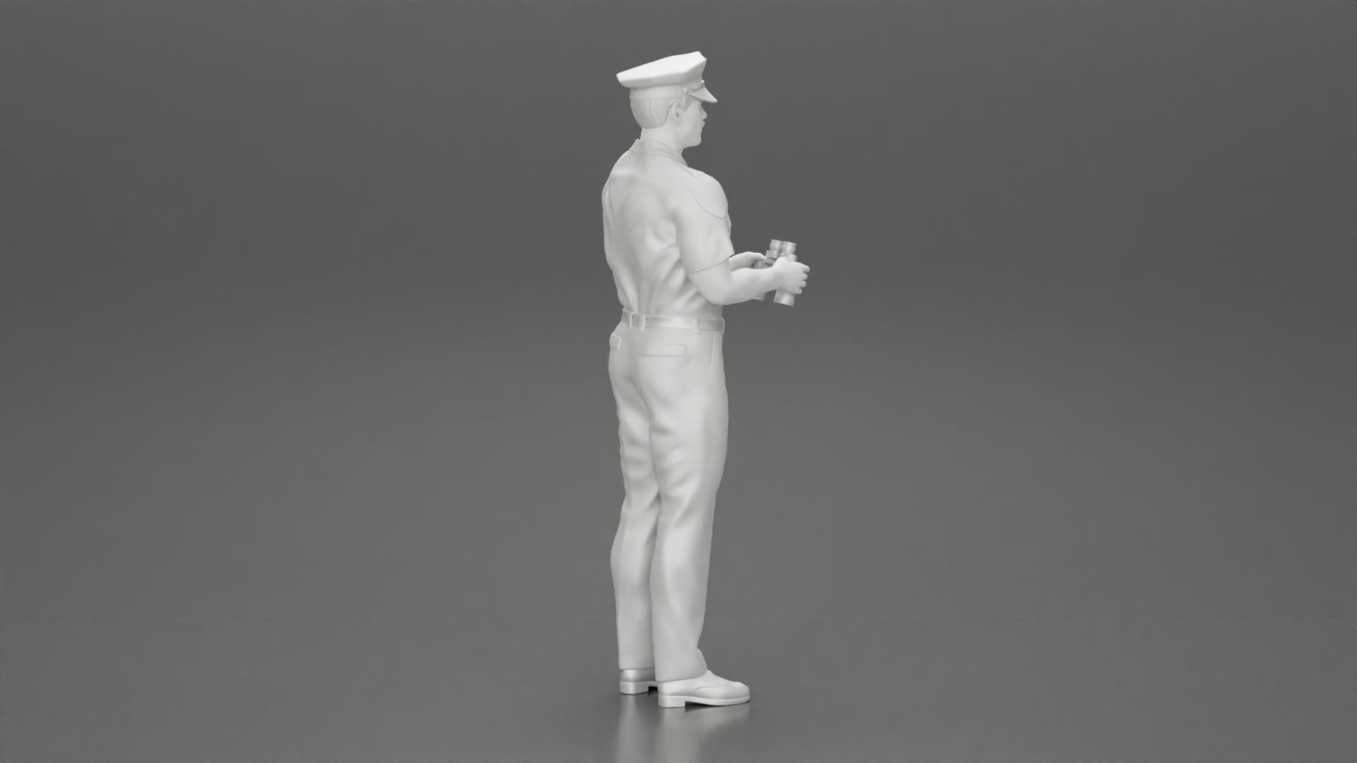 officer holding binoculars 3D print model_8