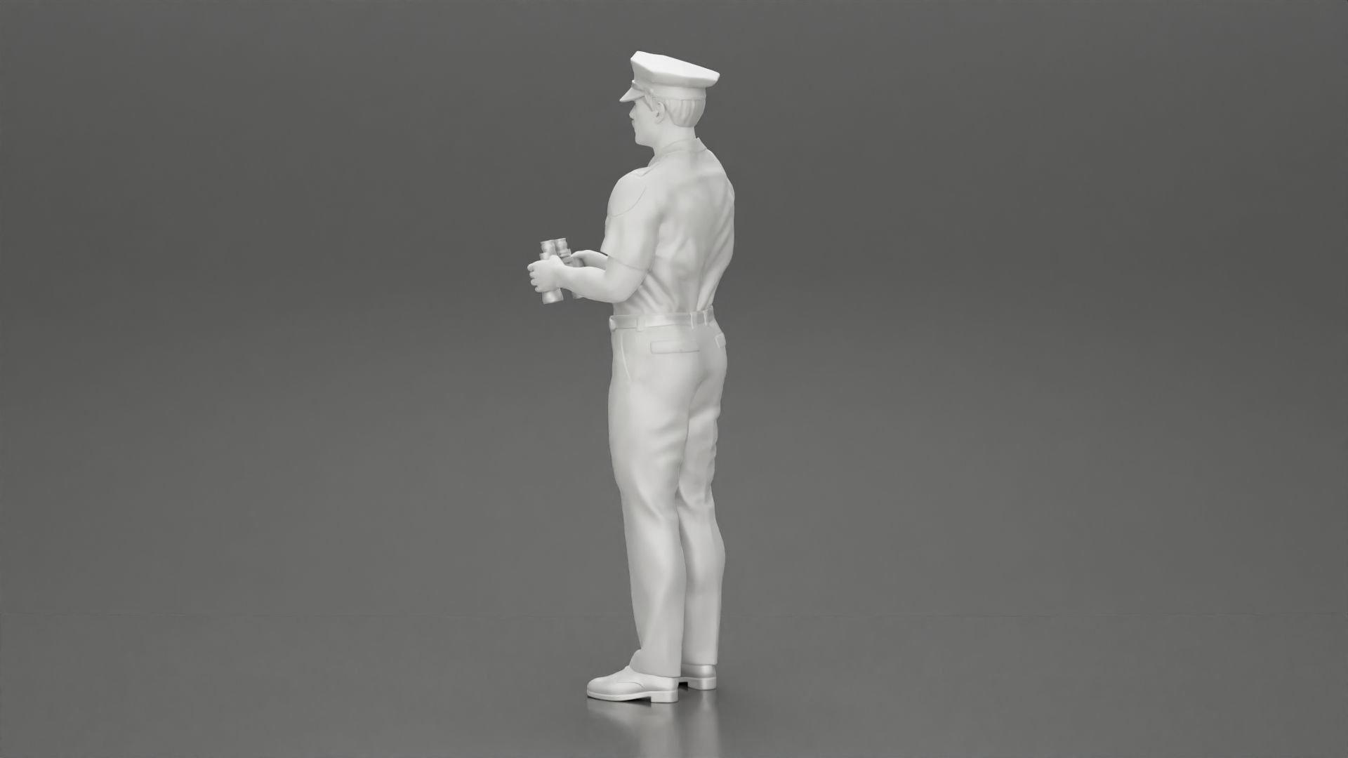 officer holding binoculars 3D print model_10