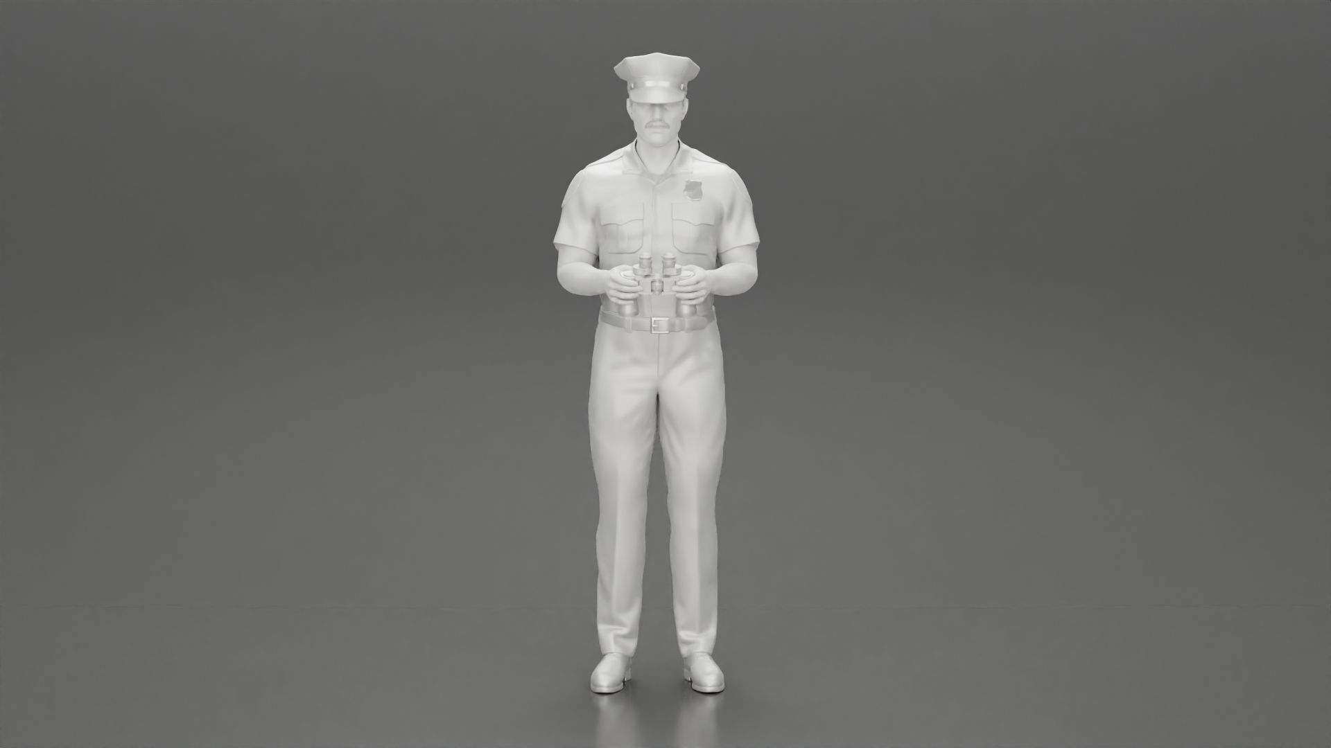 officer holding binoculars 3D print model_6