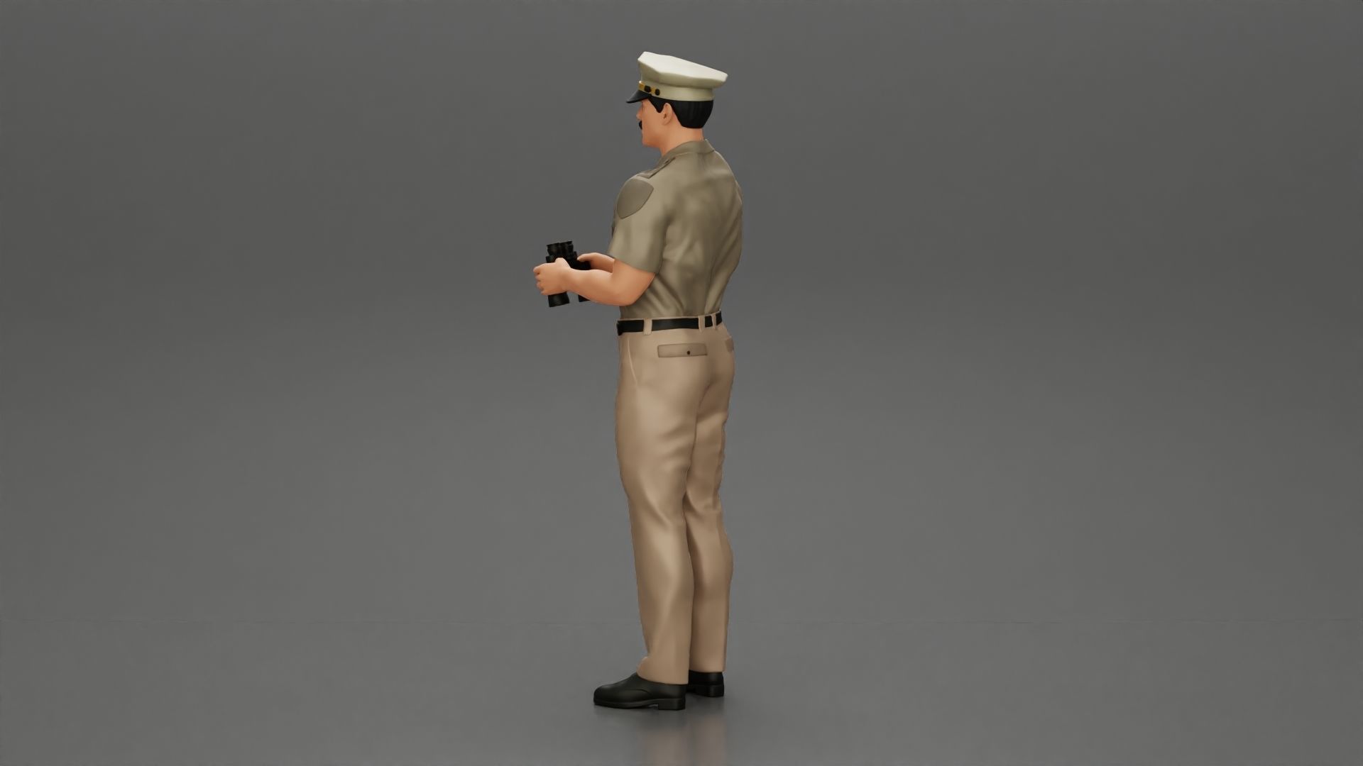 officer holding binoculars 3D print model_4