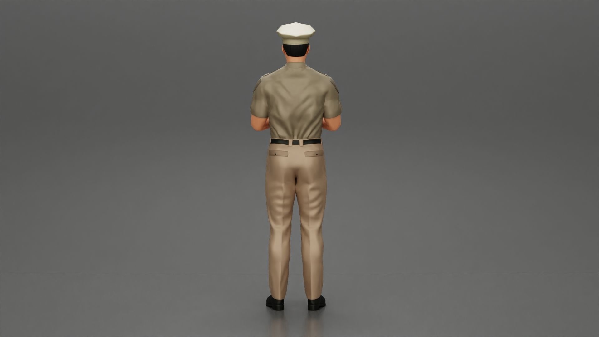officer holding binoculars 3D print model_3