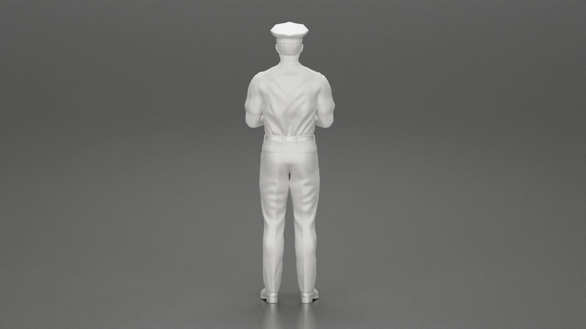 officer holding binoculars 3D print model_9