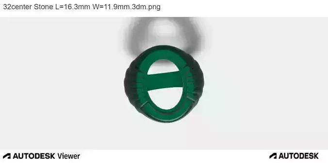  Mens 3D Ring Model with Elegant Shoulder Design - Oval Stone 