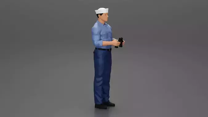 navy holding binoculars