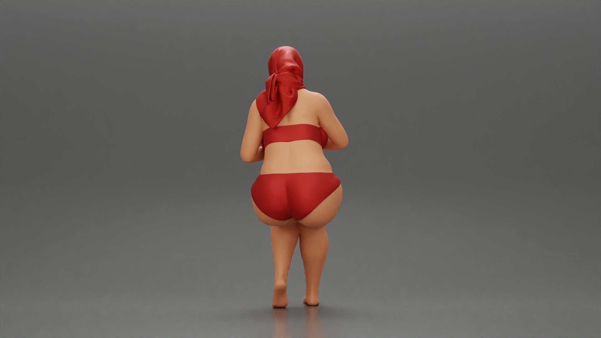 girl in bikini sunglasses summer scarf putting sunscreen 3D print model_4