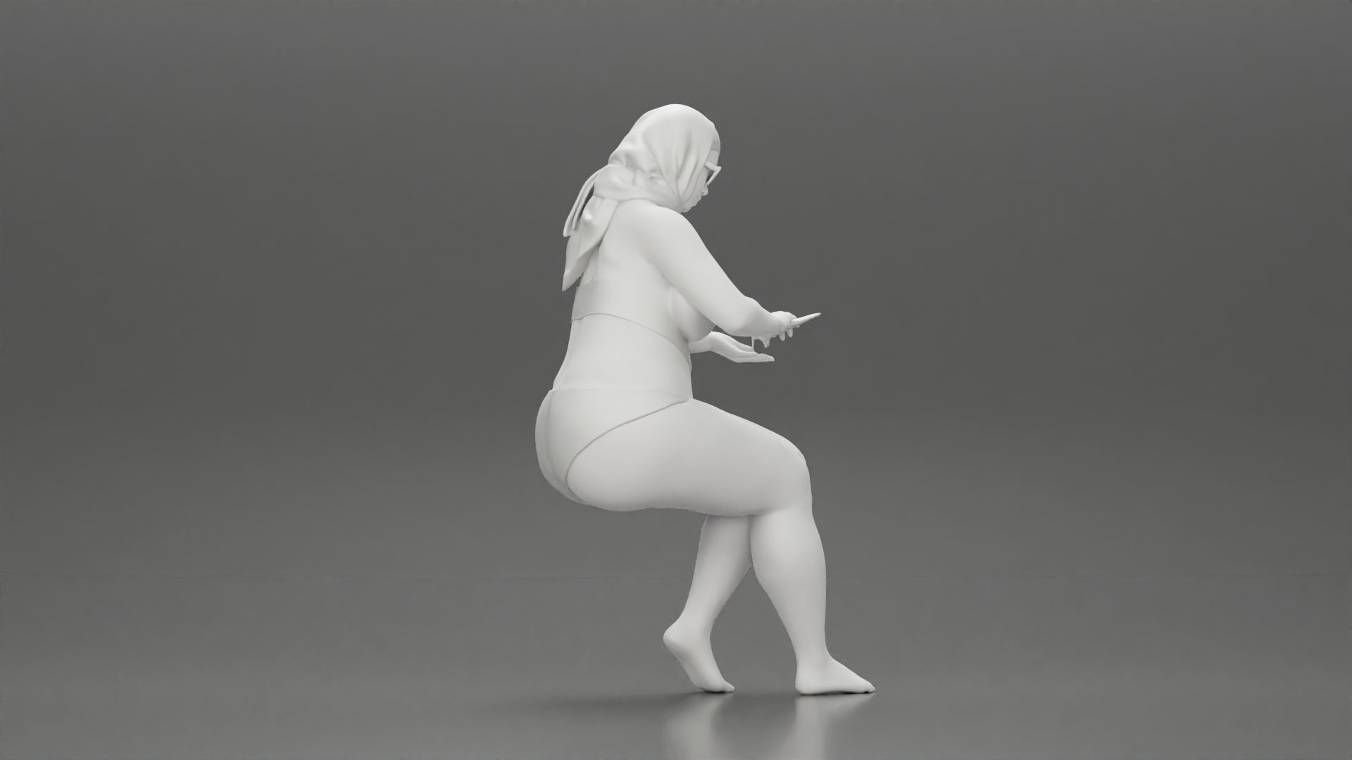 girl in bikini sunglasses summer scarf putting sunscreen 3D print model_15