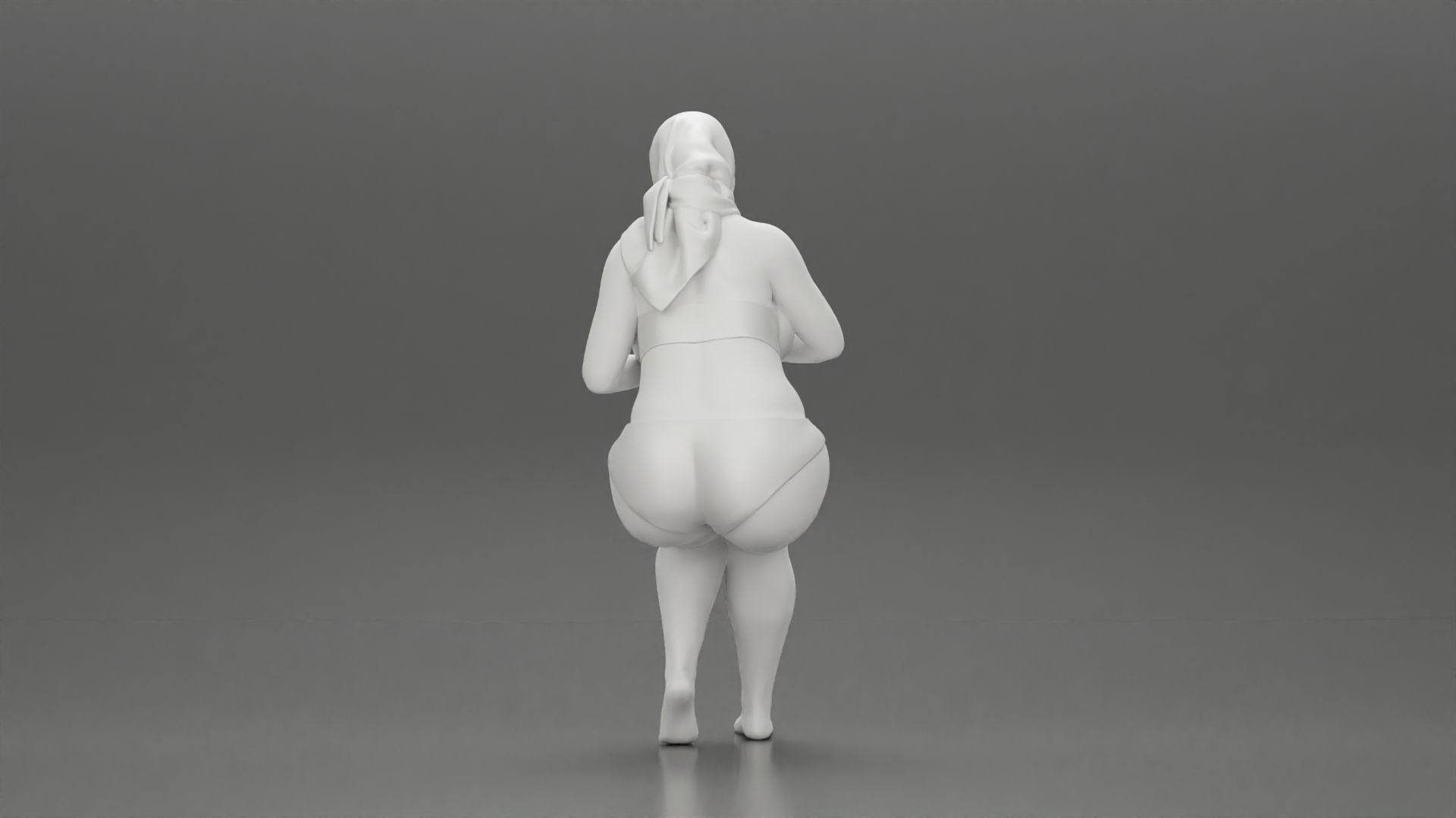 girl in bikini sunglasses summer scarf putting sunscreen 3D print model_22