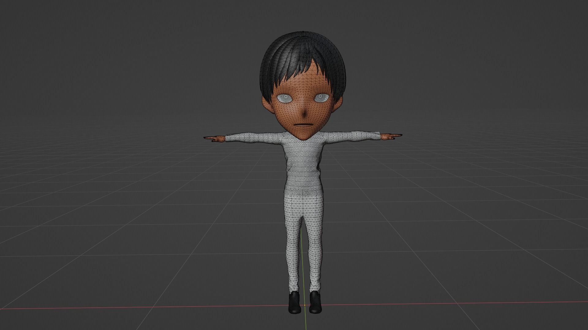 Prisoner Cartoon character Low-poly 3D model_8