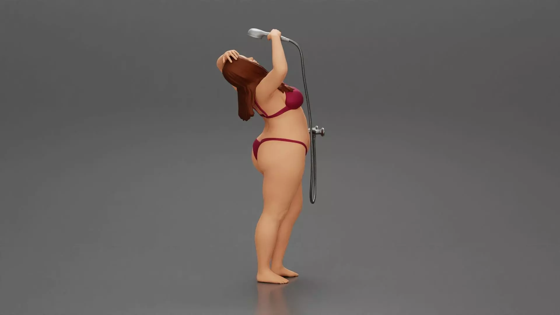 Fat girl in taking shower 3D print model
