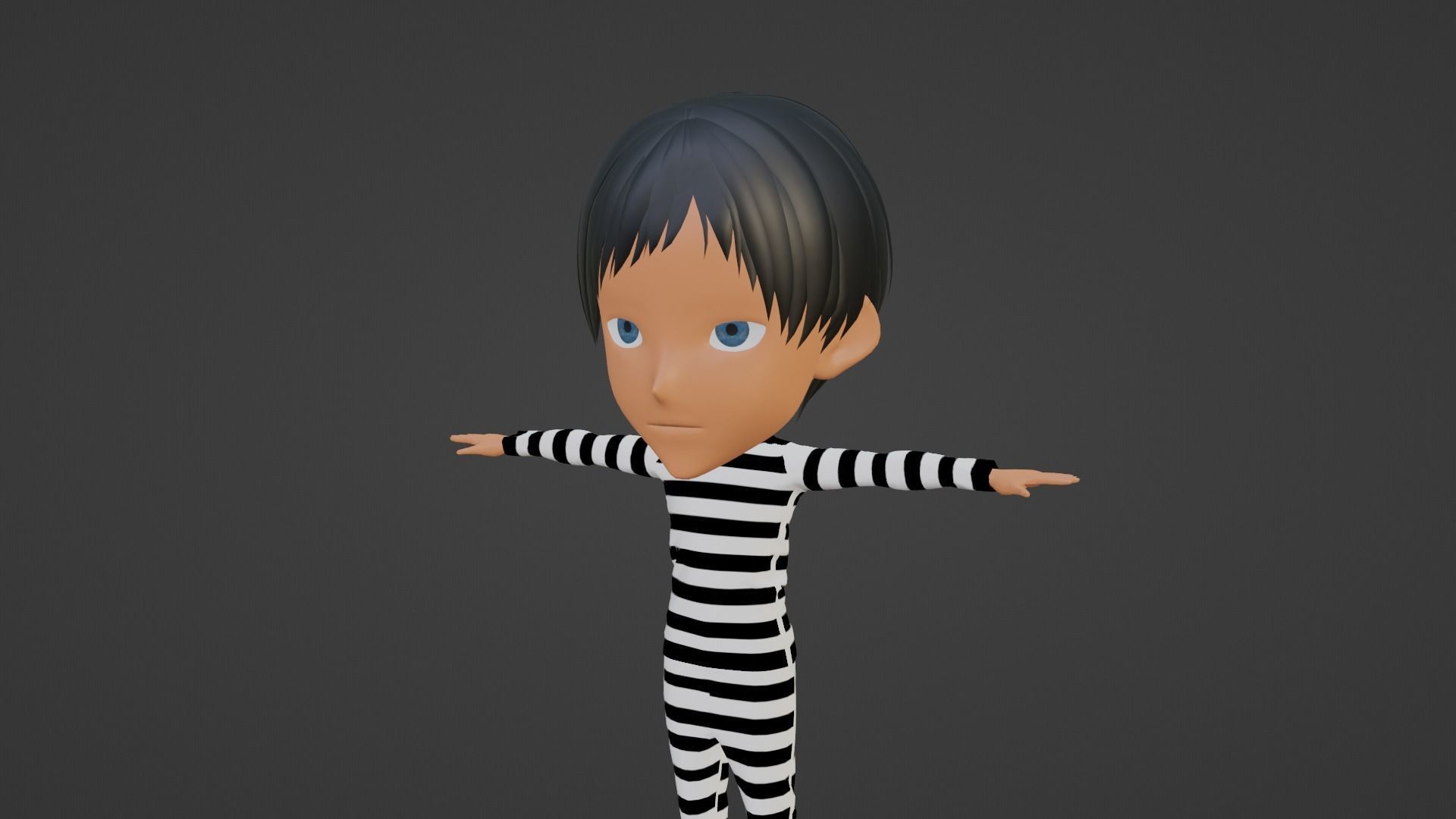 Prisoner Cartoon Character Low-poly 3D model_7