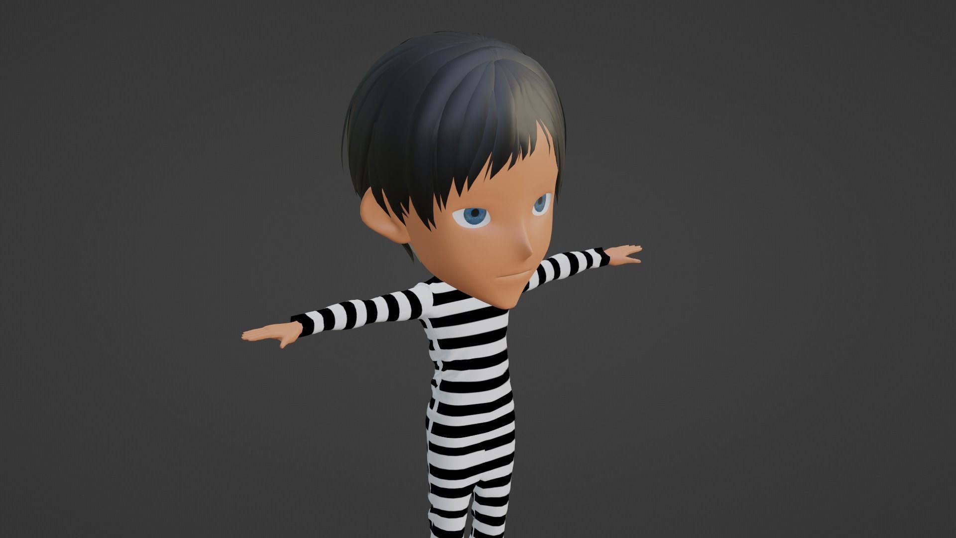 Prisoner Cartoon Character Low-poly 3D model_5